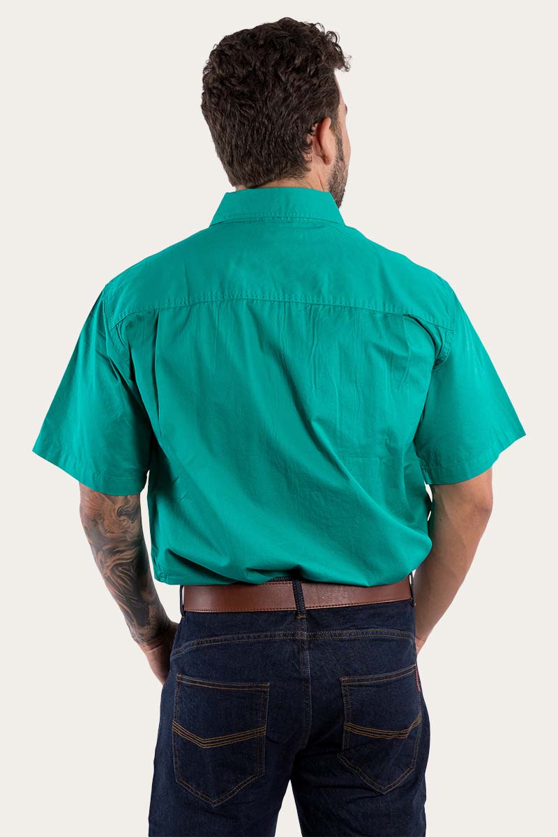 Ringers Western Lake Argyle Mens Short Sleeve Full Button Work Shirt - 12