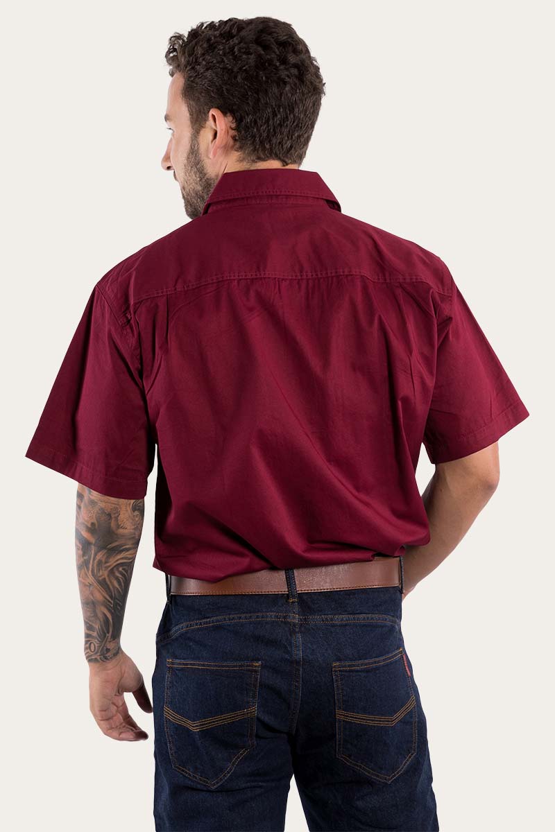 Ringers Western Lake Argyle Mens Short Sleeve Full Button Work Shirt - 16