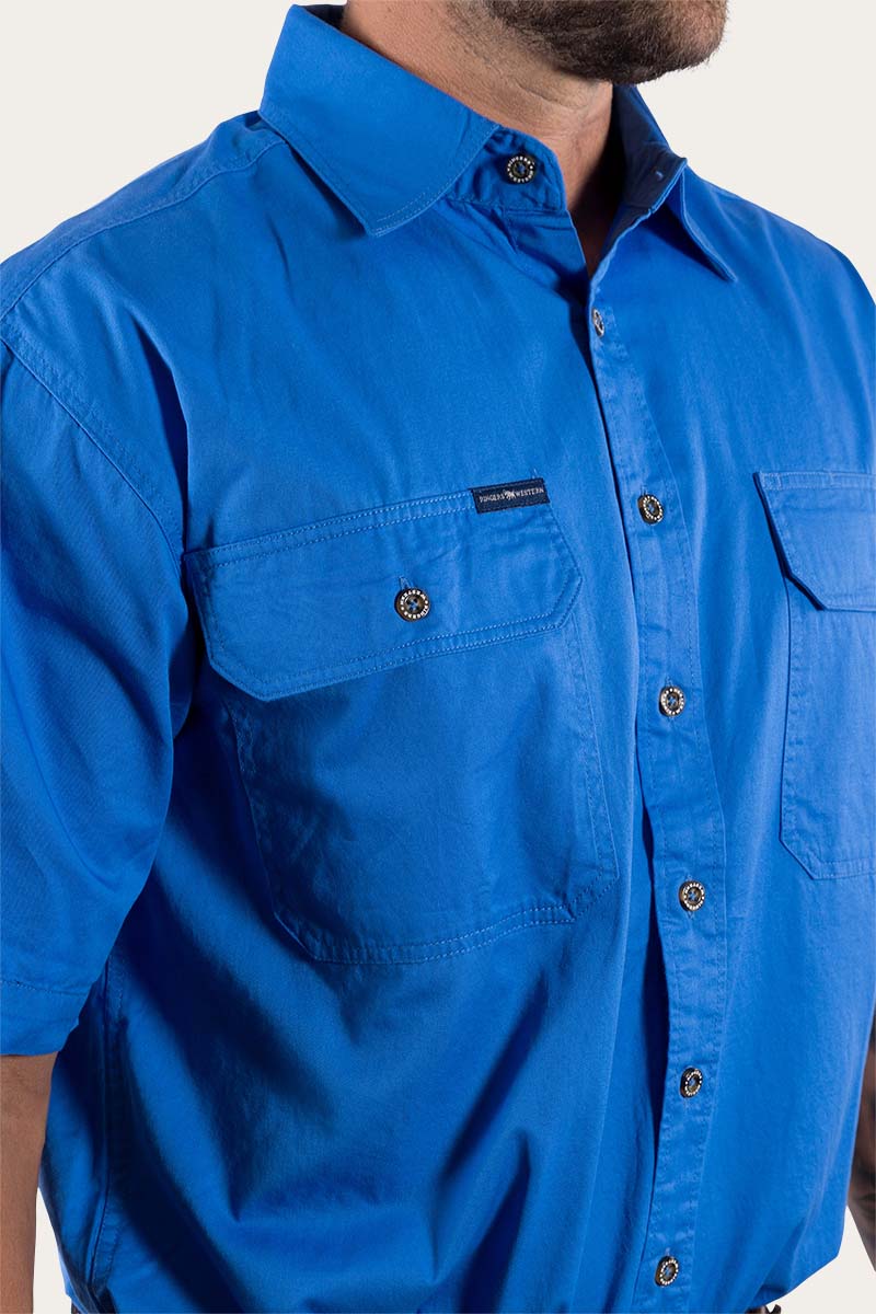 Ringers Western Lake Argyle Mens Short Sleeve Full Button Work Shirt - 21