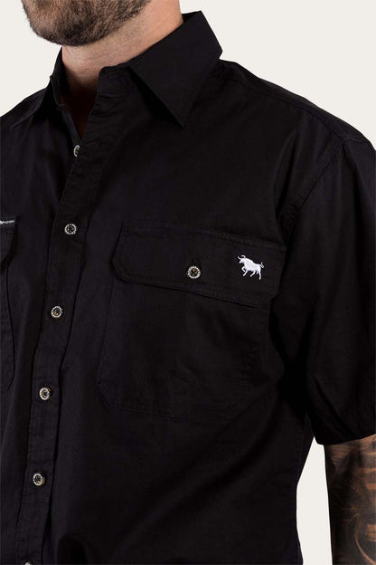 Ringers Western Lake Argyle Mens Short Sleeve Full Button Work Shirt - 25