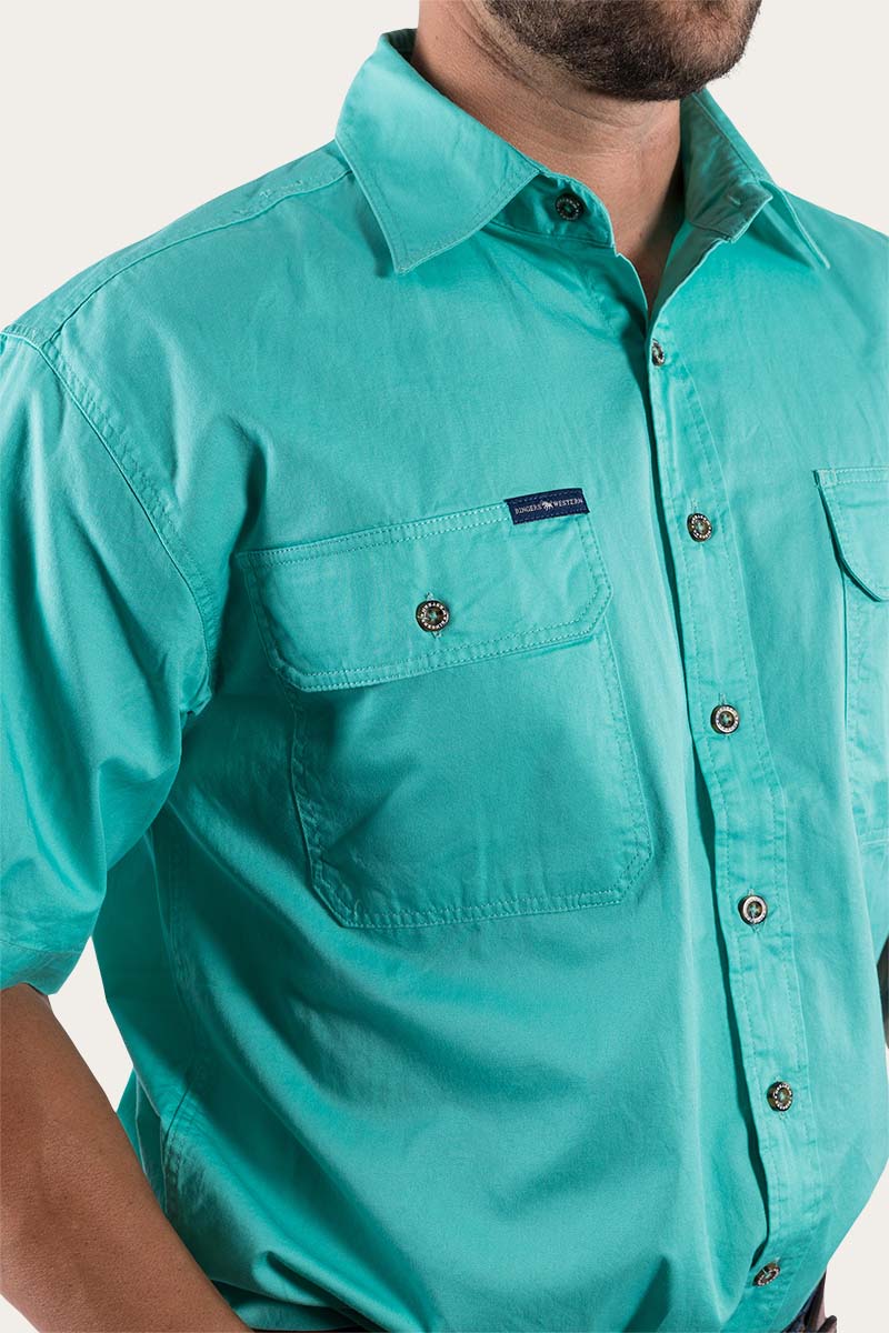 Ringers Western Lake Argyle Mens Short Sleeve Full Button Work Shirt - 7