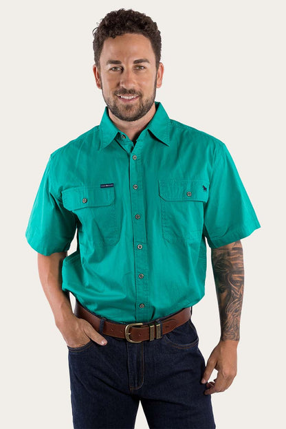 Ringers Western Lake Argyle Mens Short Sleeve Full Button Work Shirt - 9