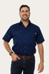 Ringers Western Lake Argyle Mens Short Sleeve Full Button Work Shirt - Navy