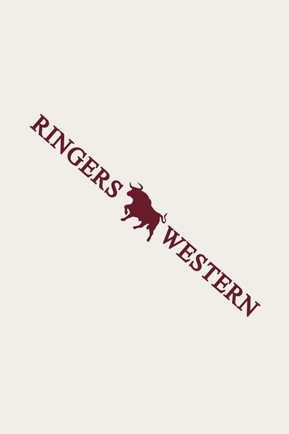 Ringers Western Large Long Die Cut Sticker - Burgundy