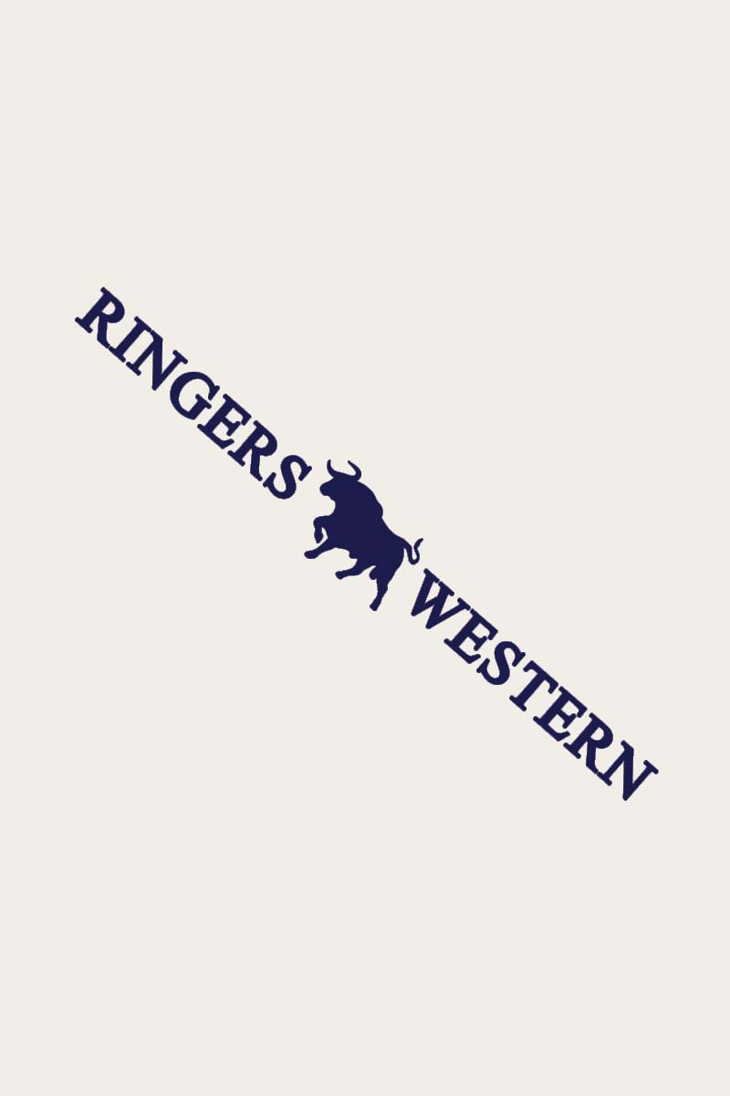 Ringers Western Large Long Die Cut Sticker - Navy