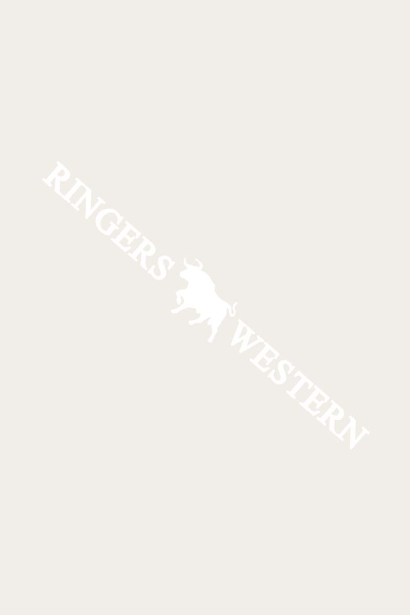 Ringers Western Large Long Die Cut Sticker - White