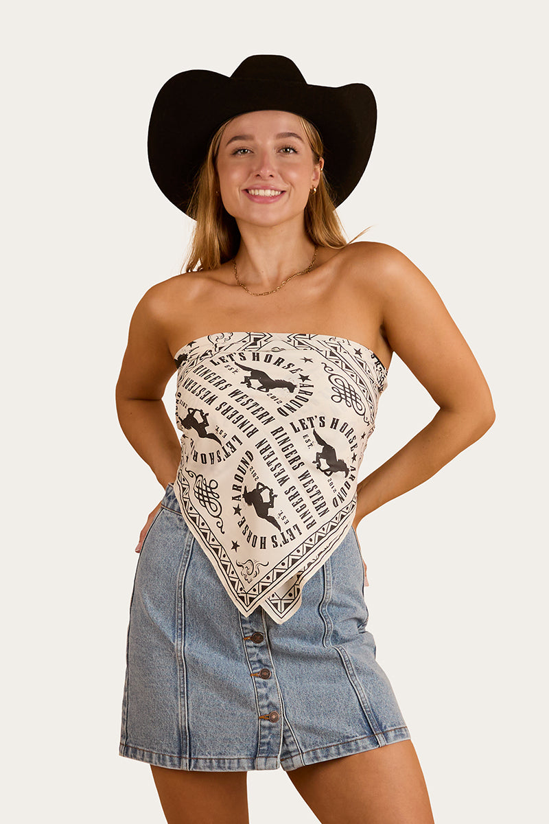 Ringers Western Lets Horse Around Womens Scarf Top - 3