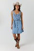Ringers Western Lilah Womens Denim Mini Dress - Vintage Light Blue