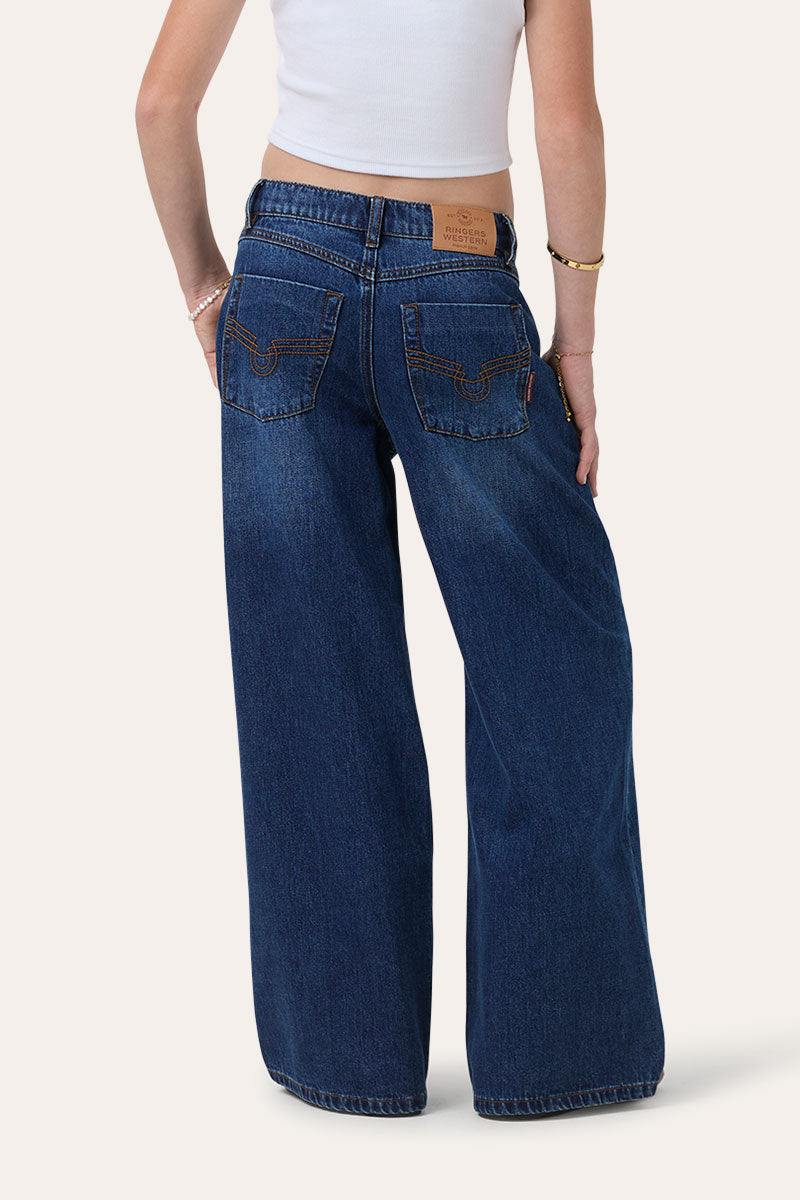 Ringers Western Macey Youth Girls Wide Leg Jean - Back