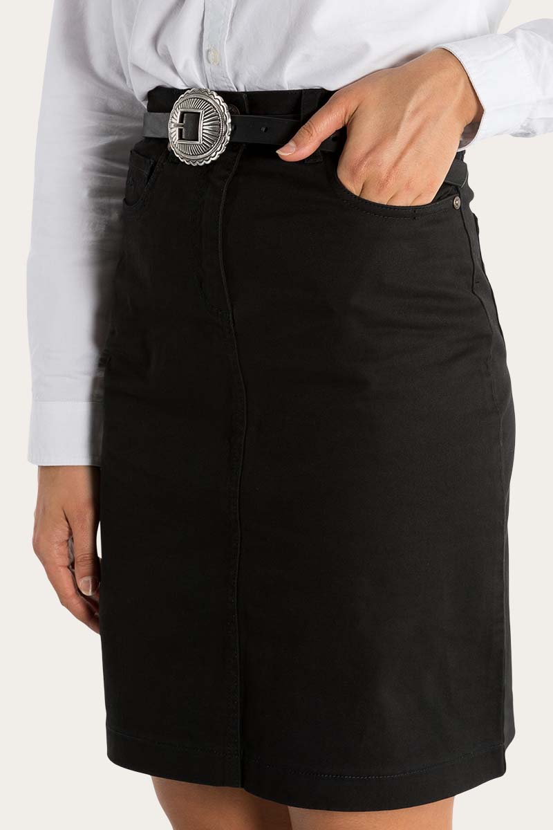 Ringers Western Maree Womens 5 Pockets Stretch Drill Skirt - Black