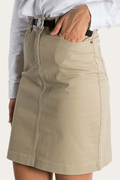 Ringers Western Maree Womens 5 Pockets Stretch Drill Skirt - Khaki