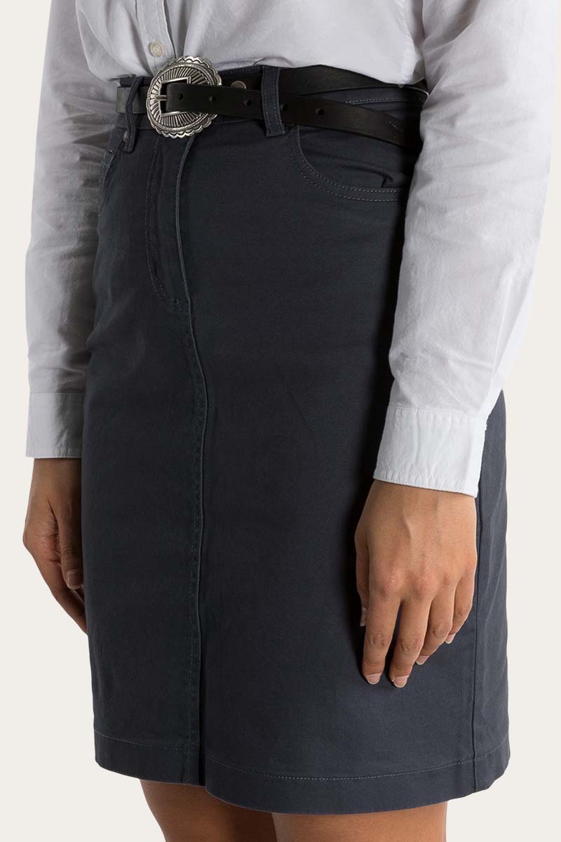Ringers Western Maree Womens 5 Pockets Stretch Drill Skirt - Steele Blue