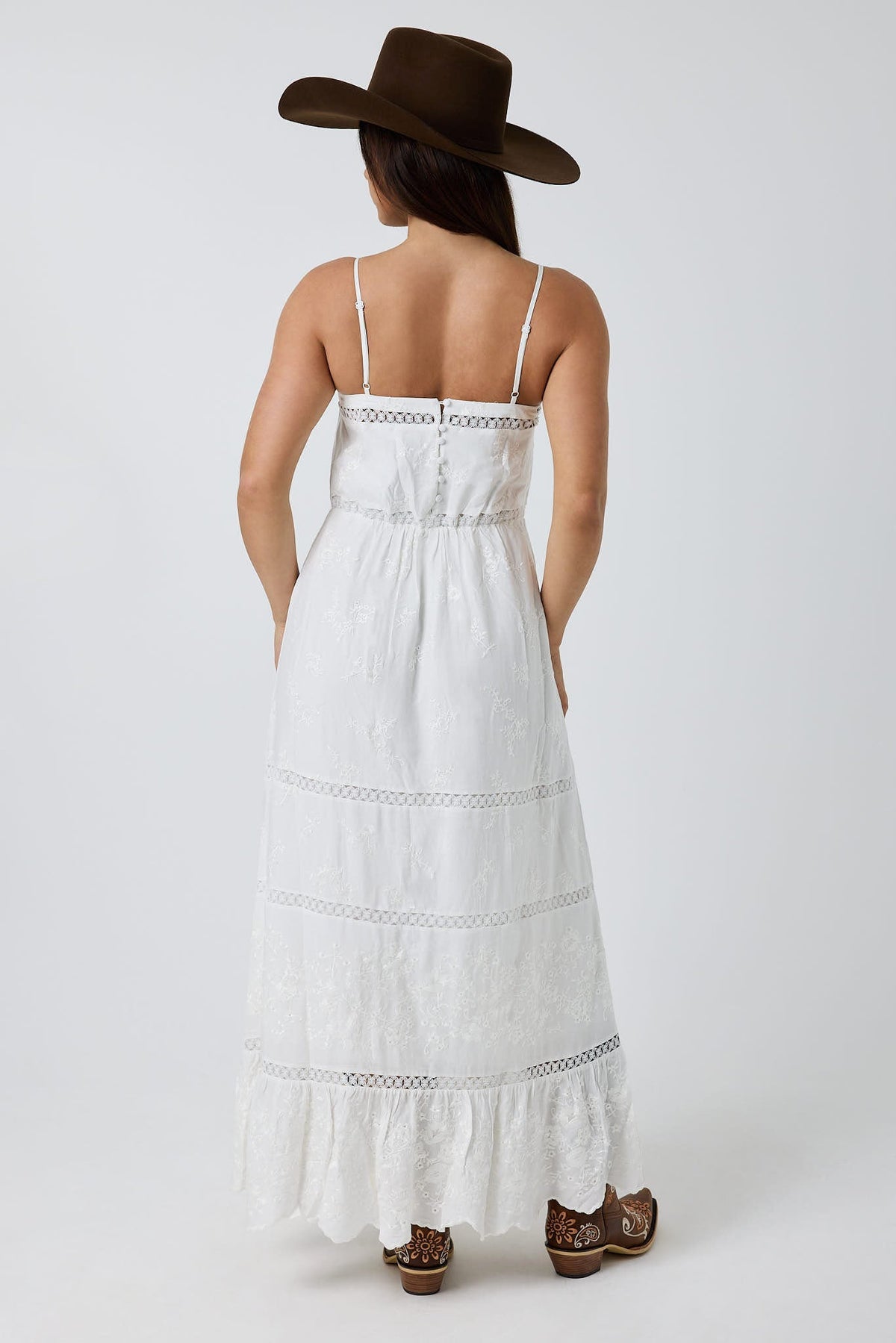 Ringers Western Marisol Womens Broderie Maxi Dress - Back