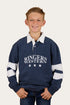 Ringers Western Mascot Kids Rugby Jersey - White Navy Front