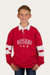 Ringers Western Mascot Kids Rugby Jersey - White Red Front