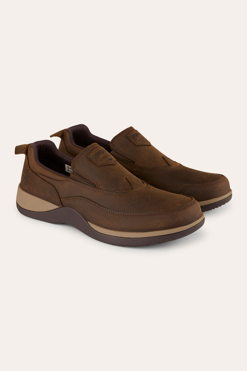 Ringers Western Master Utility Mens Slip-On - Brown Side