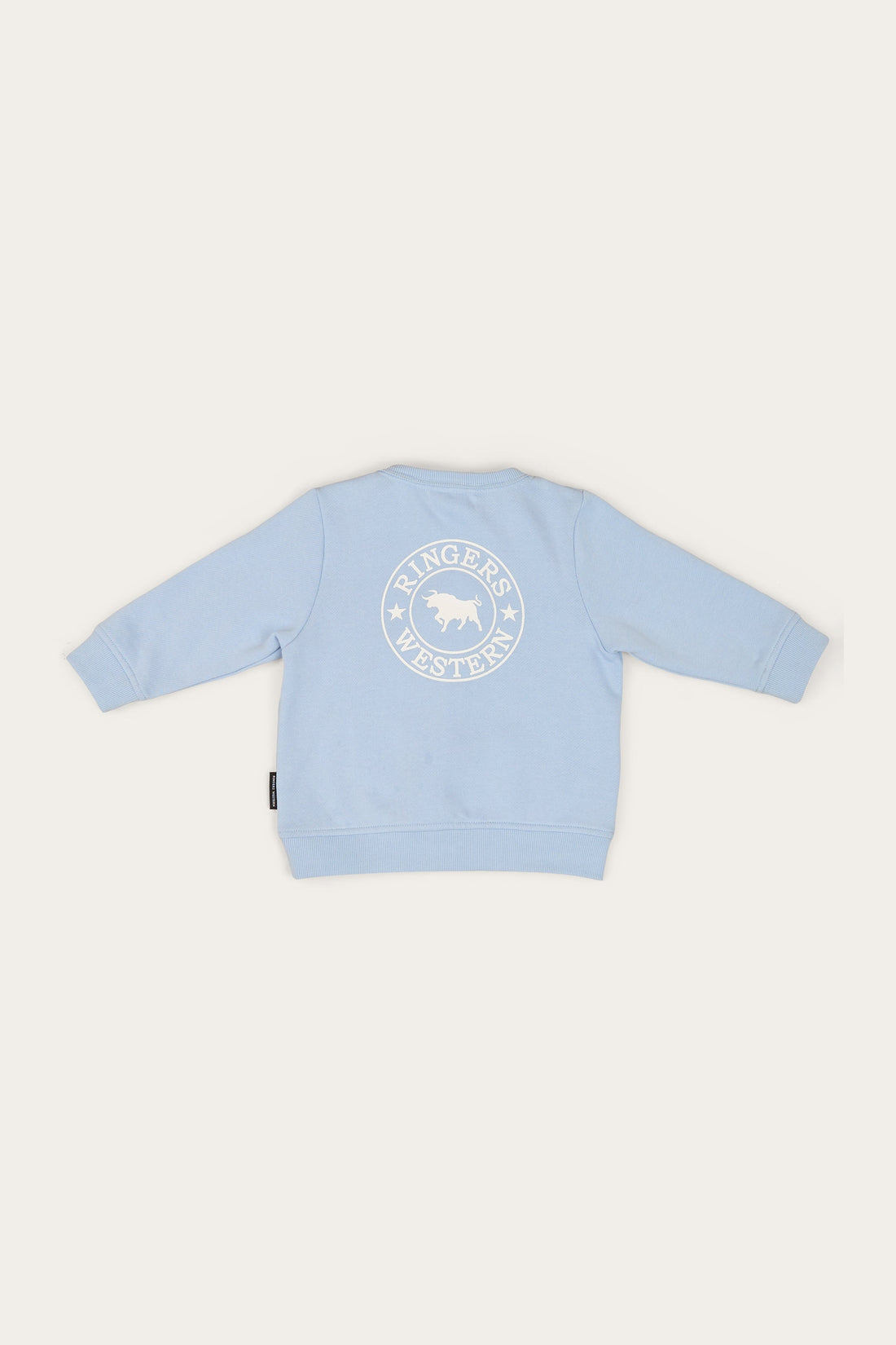 Ringers Western Mini Ringer Babies Signature Bull Fleece Pullover - Blue White Back