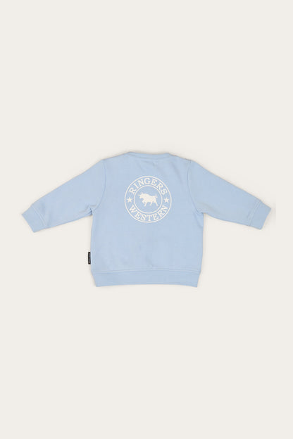 Ringers Western Mini Ringer Babies Signature Bull Fleece Pullover - Blue White Back