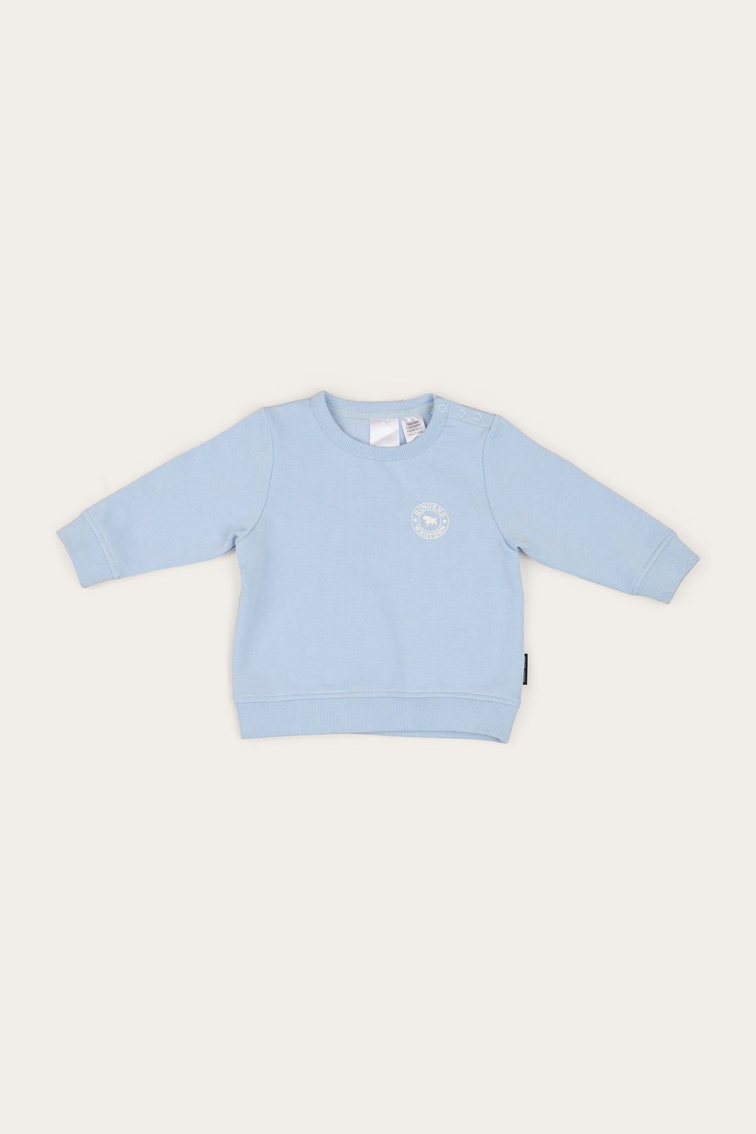 Ringers Western Mini Ringer Babies Signature Bull Fleece Pullover - Blue White Front