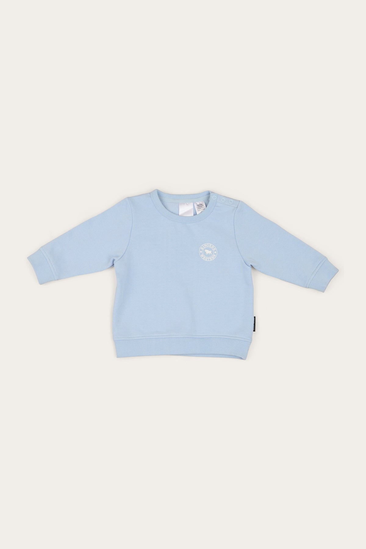 Ringers Western Mini Ringer Babies Signature Bull Fleece Pullover - Blue White Front