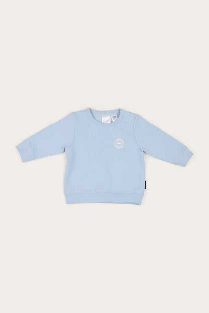 Ringers Western Mini Ringer Babies Signature Bull Fleece Pullover - Blue White Front