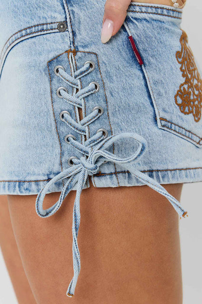 Ringers Western Minxy Womens Denim Micro Short - Side