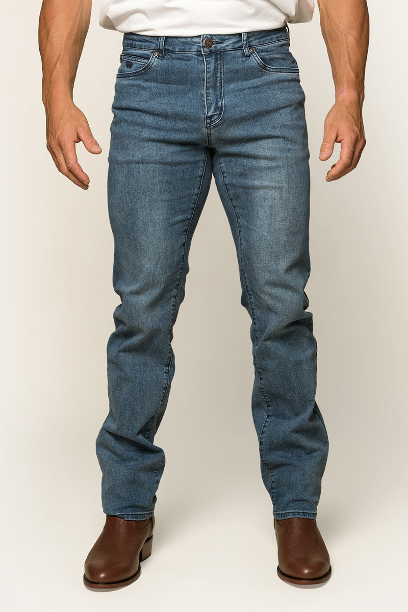 Ringers Western Mitchell Mens Mid Rise Straight Leg Jean - Light Blue
