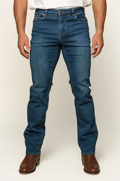 Ringers Western Mitchell Mens Mid Rise Straight Leg Jean - Mid Blue