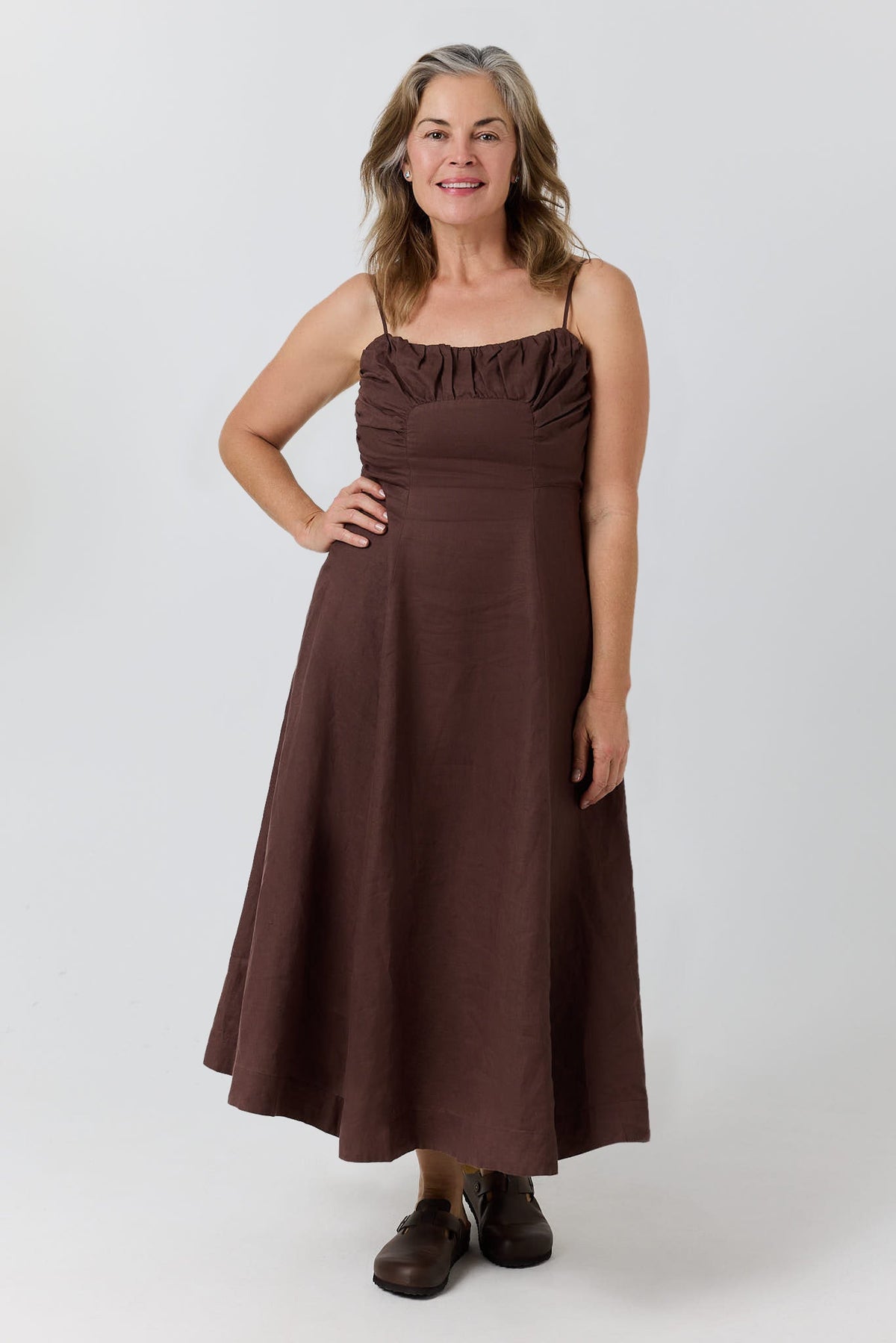 Ringers Western Montanna Womens Linen Midi Dress - Front