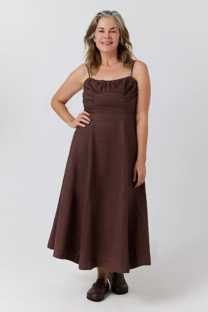 Ringers Western Montanna Womens Linen Midi Dress - Front