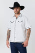 Ringers Western Most Wanted Mens Box Fit Button Up Shirt - White / Charcoal
