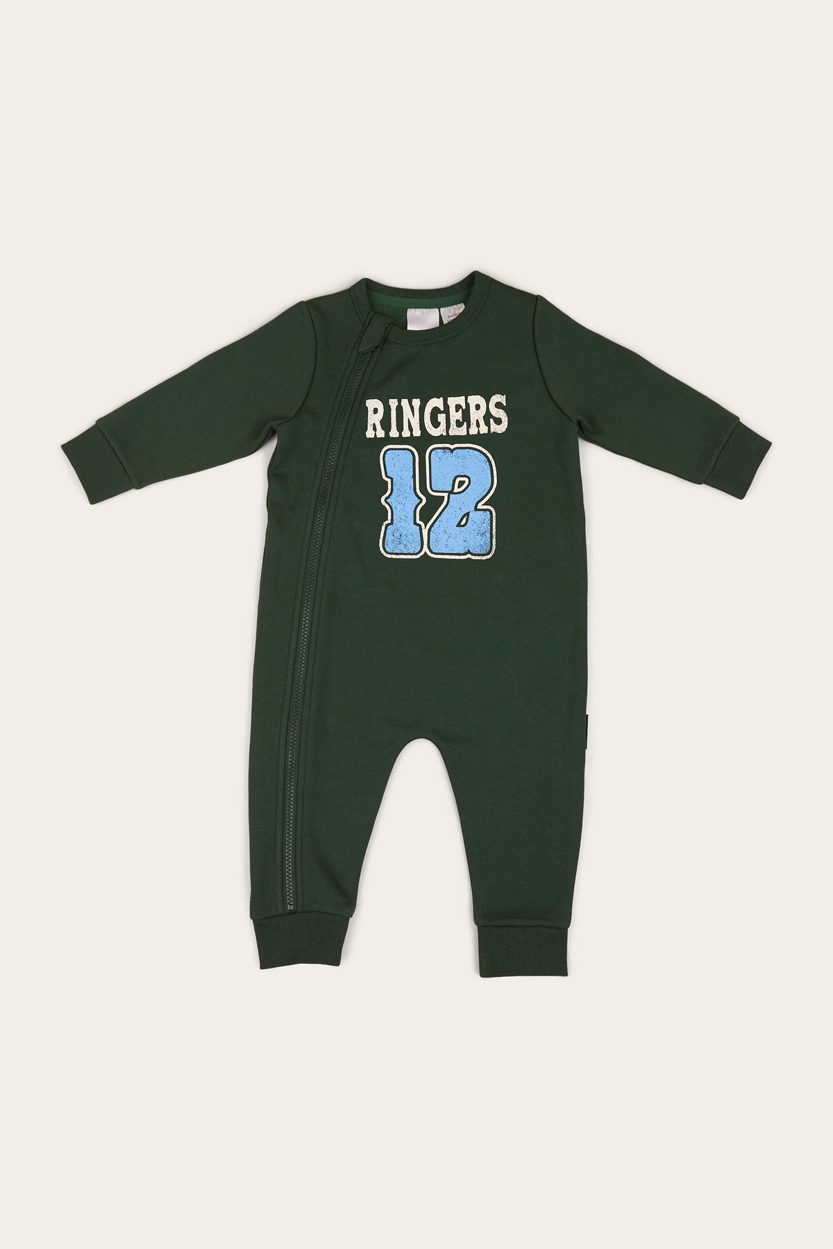 Ringers Western Moto Babies Fleece LS Zip Onsie - Pine Front