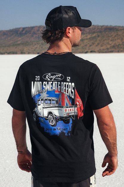 Ringers Western Mud Sweat Beers Mens Loose Fit T Shirt - Black