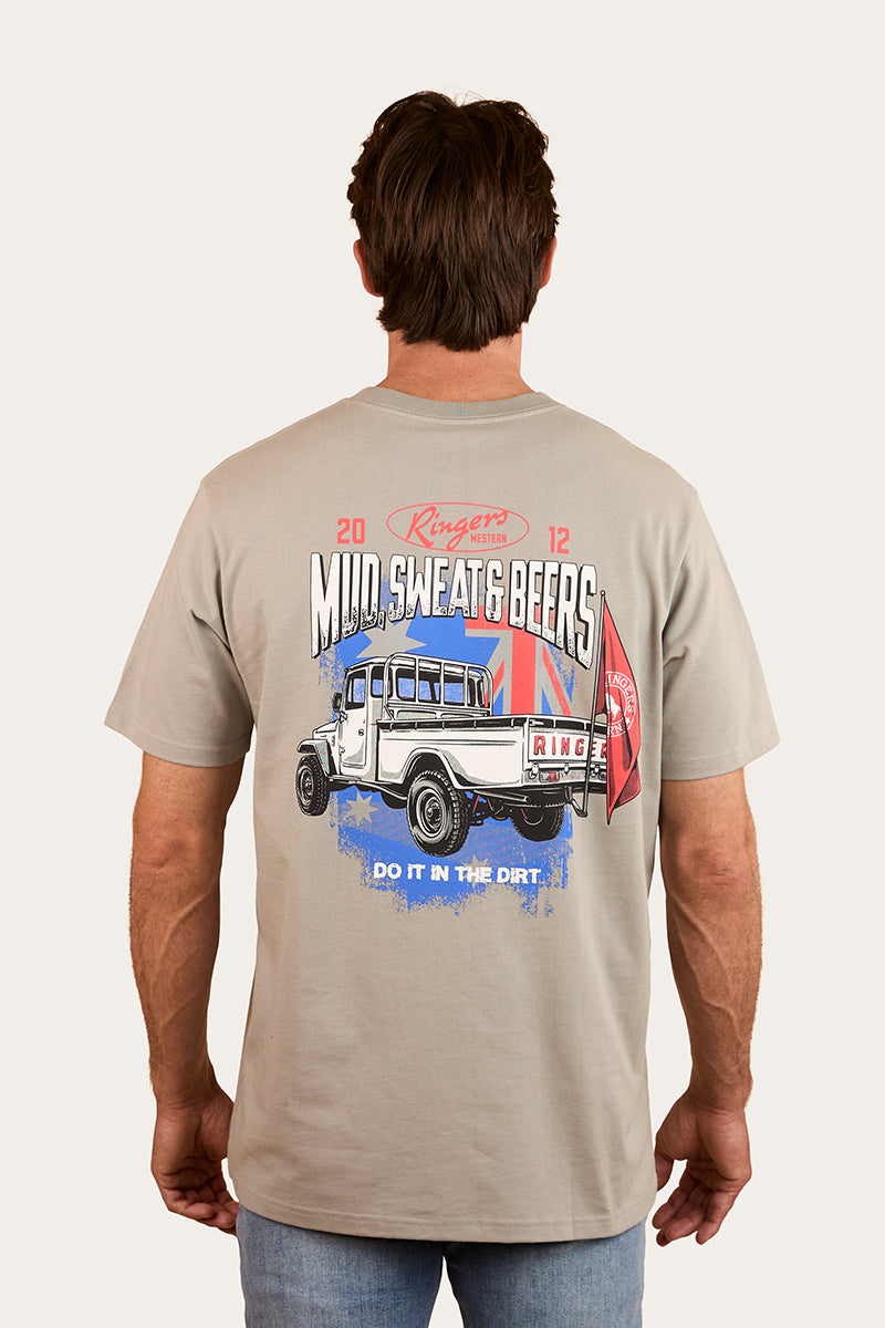 Ringers Western Mud Sweat Beers Mens Loose Fit T Shirt - Cement