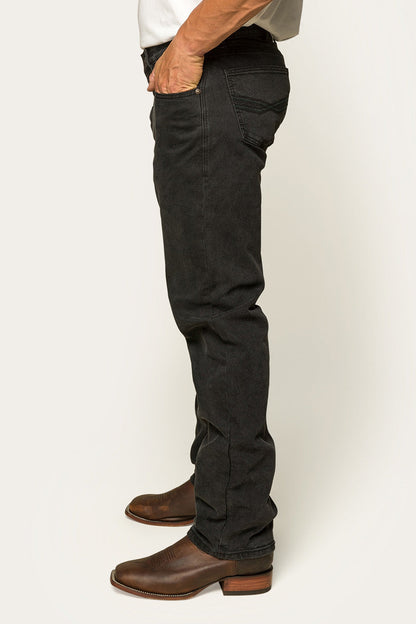 Ringers Western Muster Mens Mid Rise Slim Straight Fit Jeans - Black - 4
