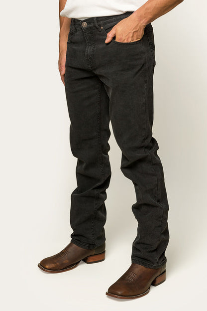 Ringers Western Muster Mens Mid Rise Slim Straight Fit Jeans - Black - 5