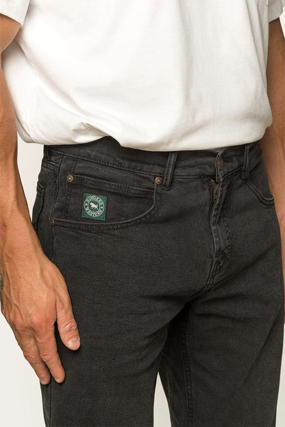 Ringers Western Muster Mens Mid Rise Slim Straight Fit Jeans - Black