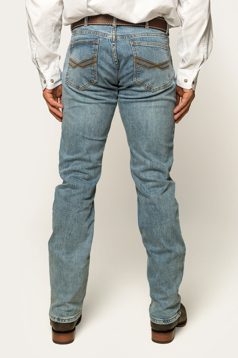Ringers Western Muster Mens Mid Rise Slim Straight Fit Jeans - Light Set