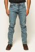 Ringers Western Muster Mens Mid Rise Slim Straight Fit Jeans - Light Wash Blue