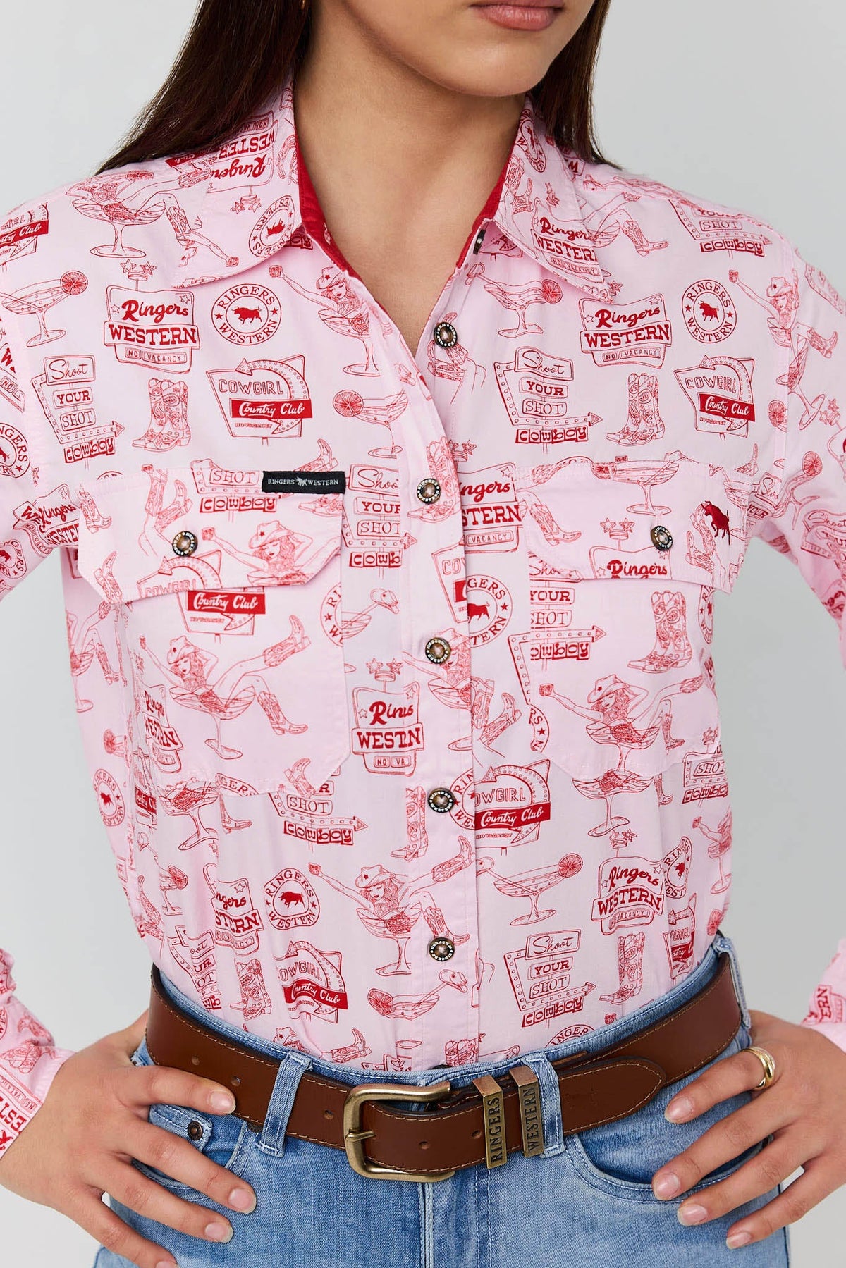 Ringers Western One Margarita Womens Full Button Work Shirt - 2