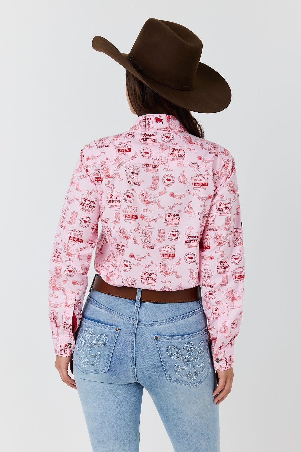 Ringers Western One Margarita Womens Full Button Work Shirt - Back