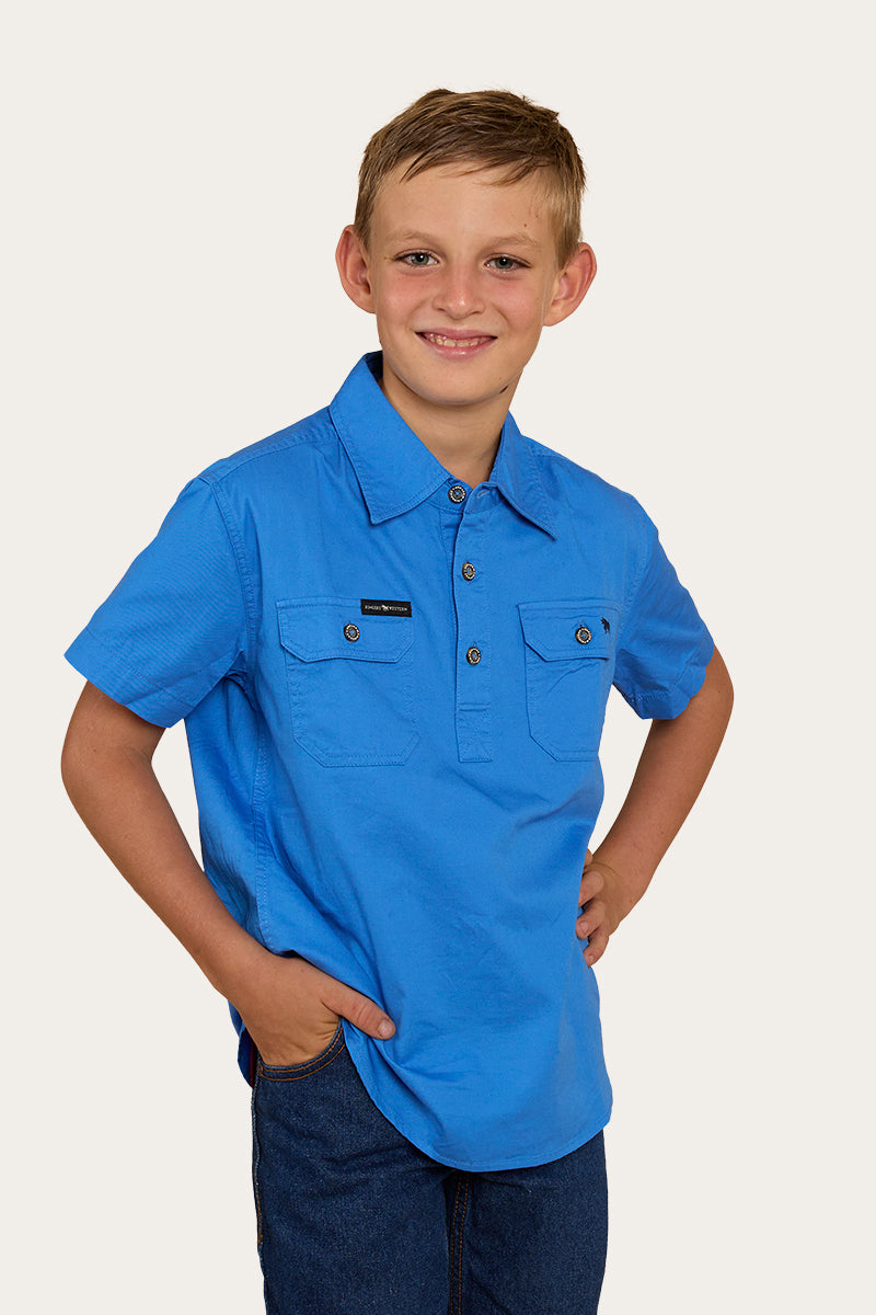 Ringers Western Ord River Kids Half Button Short Sleeve Work Shirt - 14