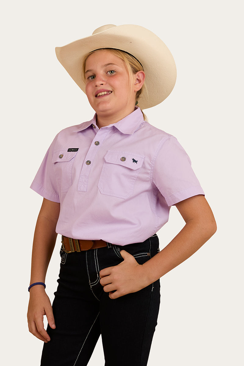 Ringers Western Ord River Kids Half Button Short Sleeve Work Shirt - 16