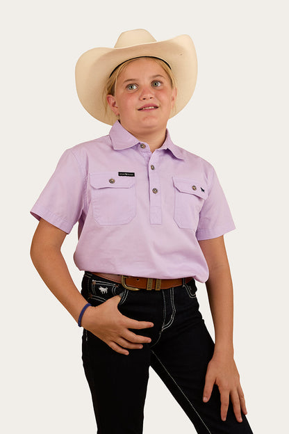Ringers Western Ord River Kids Half Button Short Sleeve Work Shirt - 17