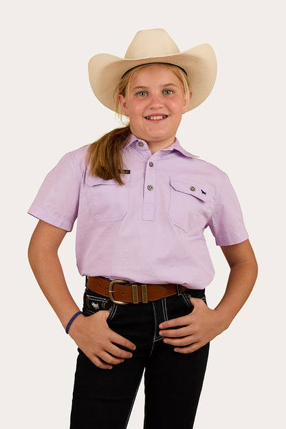 Ringers Western Ord River Kids Half Button Short Sleeve Work Shirt - 19