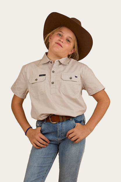 Ringers Western Ord River Kids Half Button Short Sleeve Work Shirt - 2