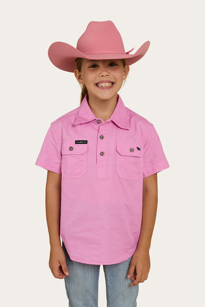 Ringers Western Ord River Kids Half Button Short Sleeve Work Shirt - 20