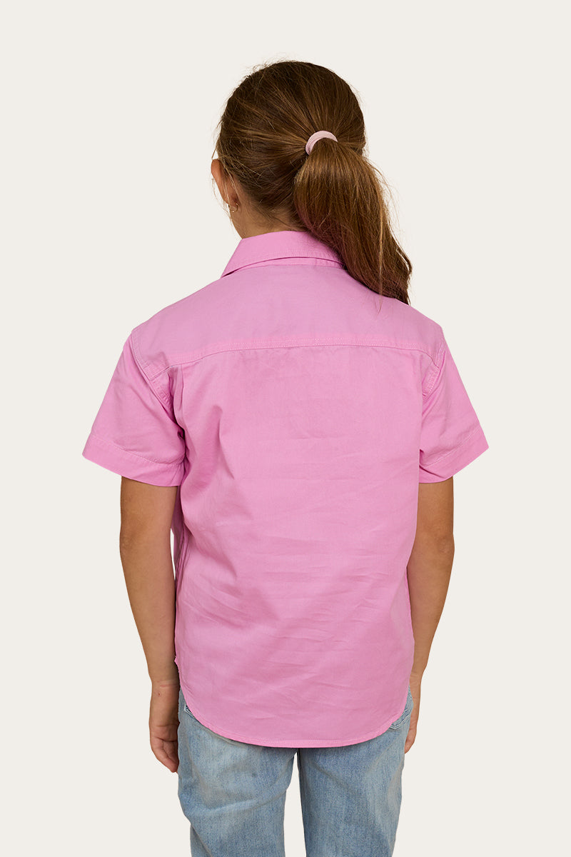 Ringers Western Ord River Kids Half Button Short Sleeve Work Shirt - 24