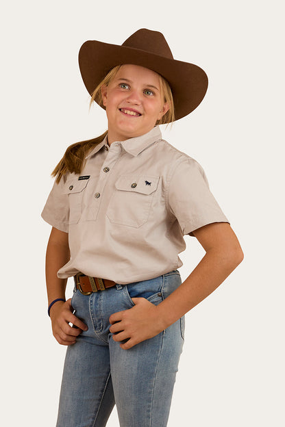 Ringers Western Ord River Kids Half Button Short Sleeve Work Shirt - 4