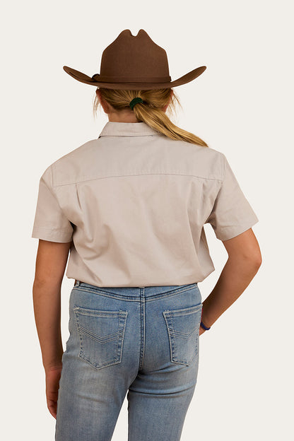 Ringers Western Ord River Kids Half Button Short Sleeve Work Shirt - 6